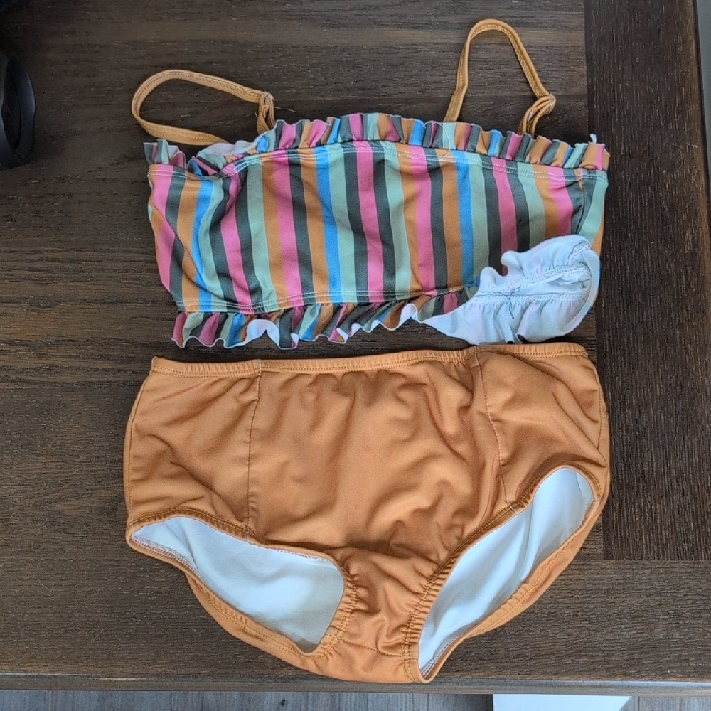 Colorful Striped Kids Bikini Set